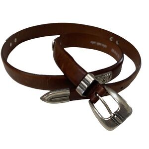 Enmon ole Miss belt Italian saddle leather in size 44 brown color